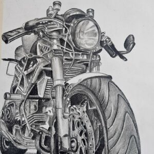 Classic Bike Pencil Artwork
